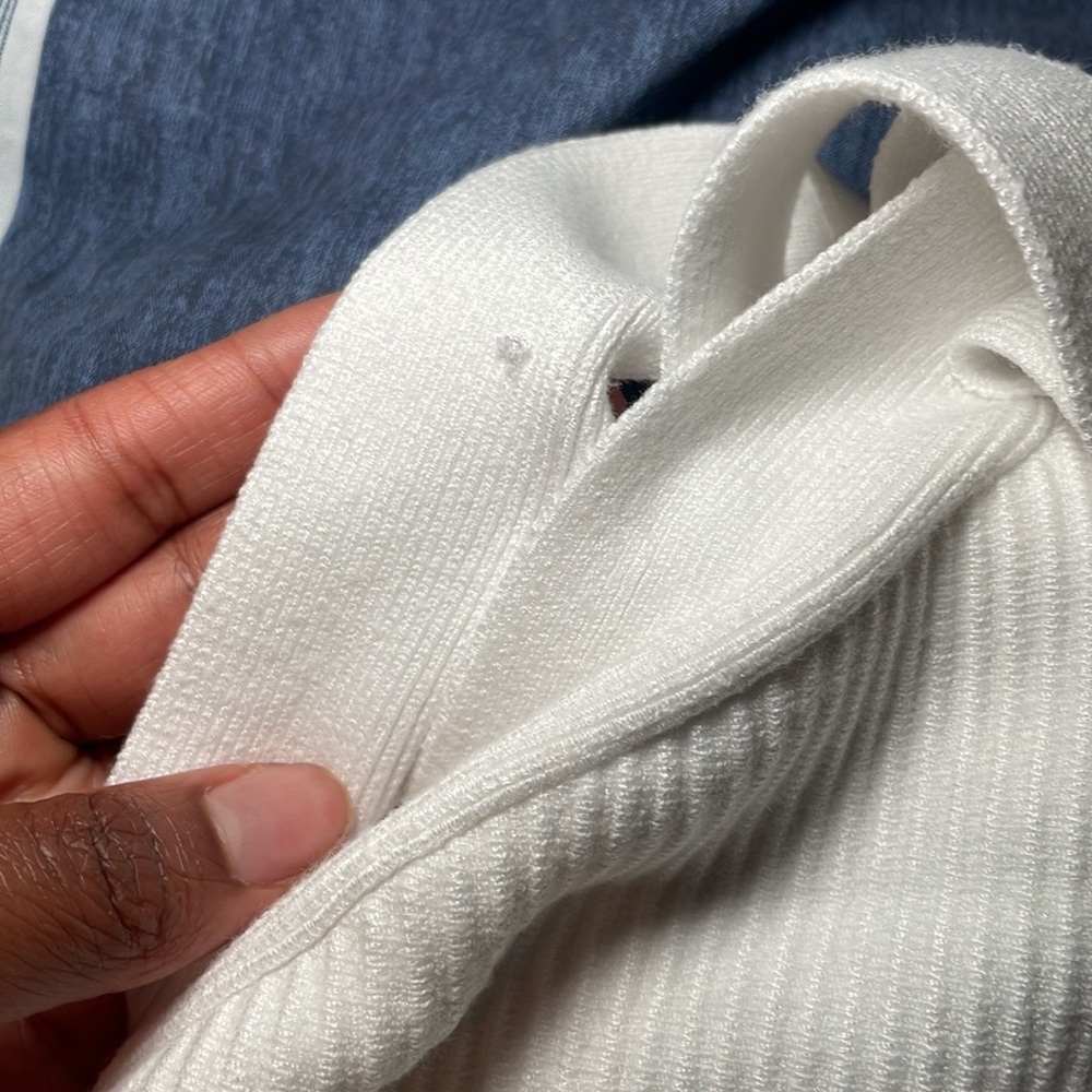 House Of Harlow 1960 White Criss Cross Halter Ribbed Knit Mini Dress Size S - Picture 4 of 8